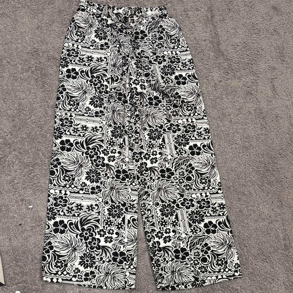 Primark Monochrome Floral Trousers